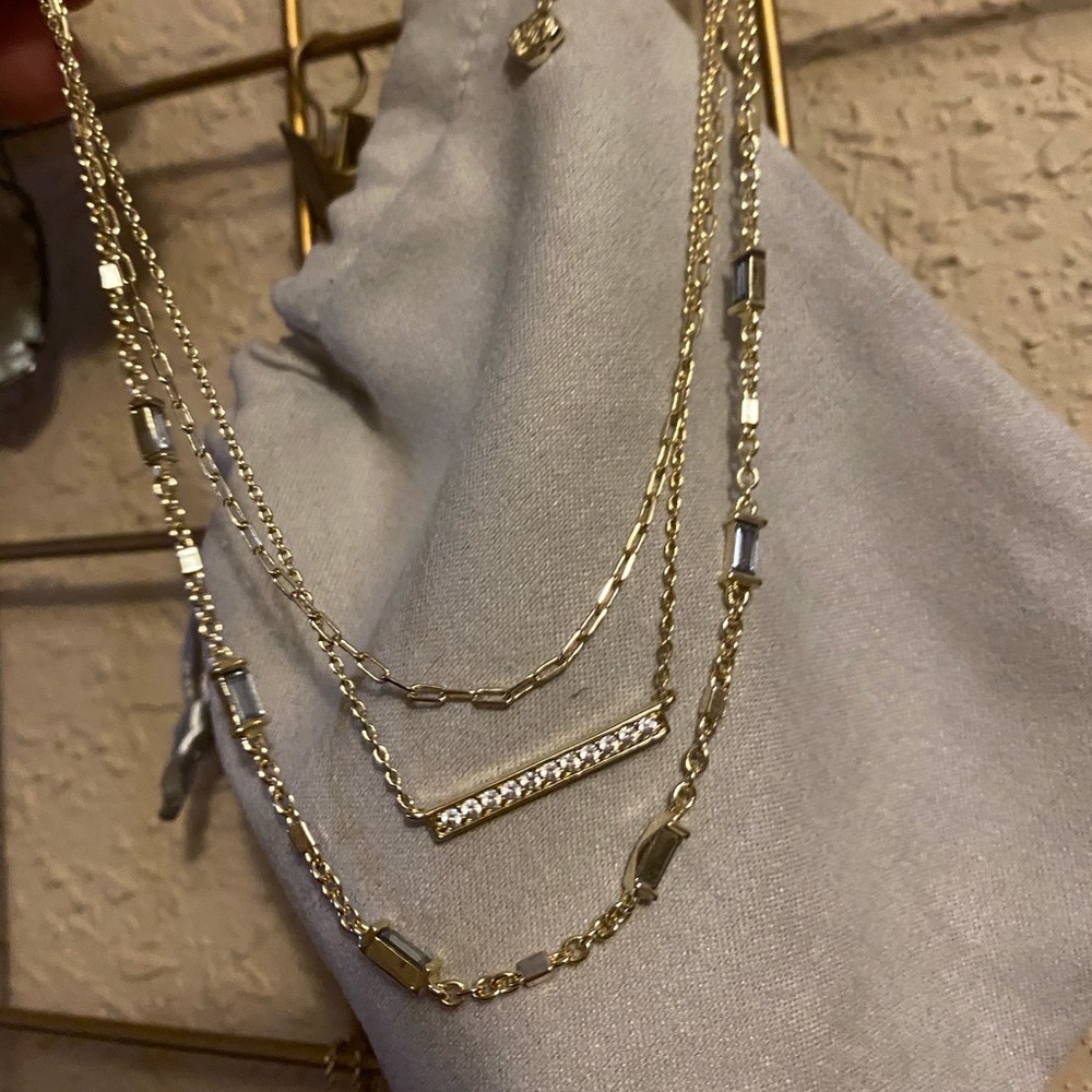 Kendra Scott Addison triple strand necklace- gold